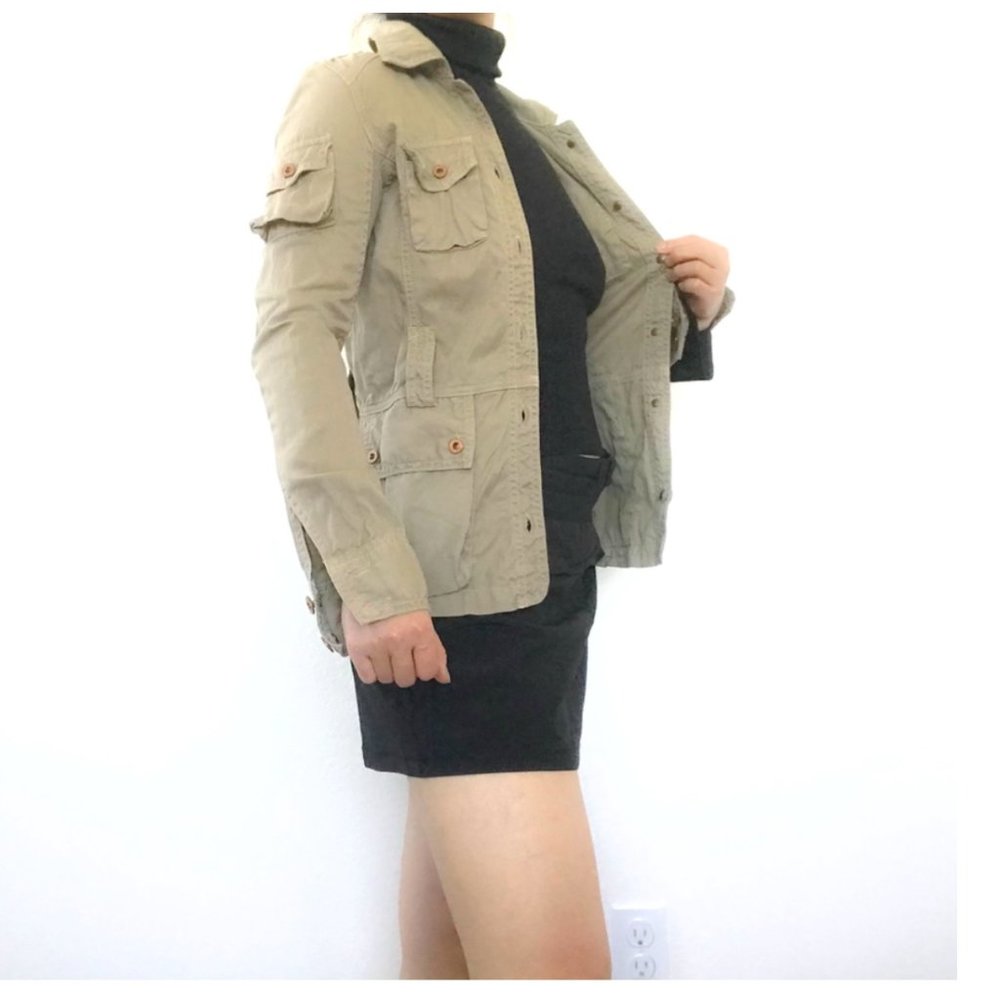 Khaki military style jacket/blazer Size XS